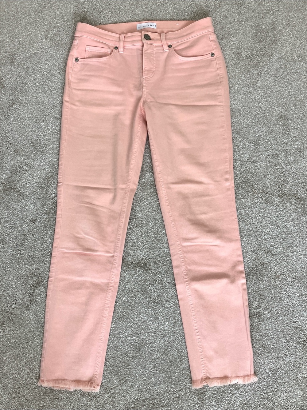 LOFT Pink Modern Skinny Crop Jeans